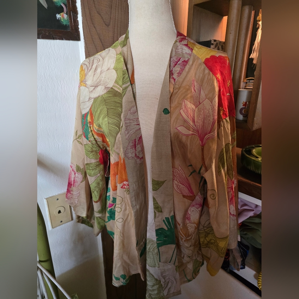 Powder Floral Kimono Cardigan One Size